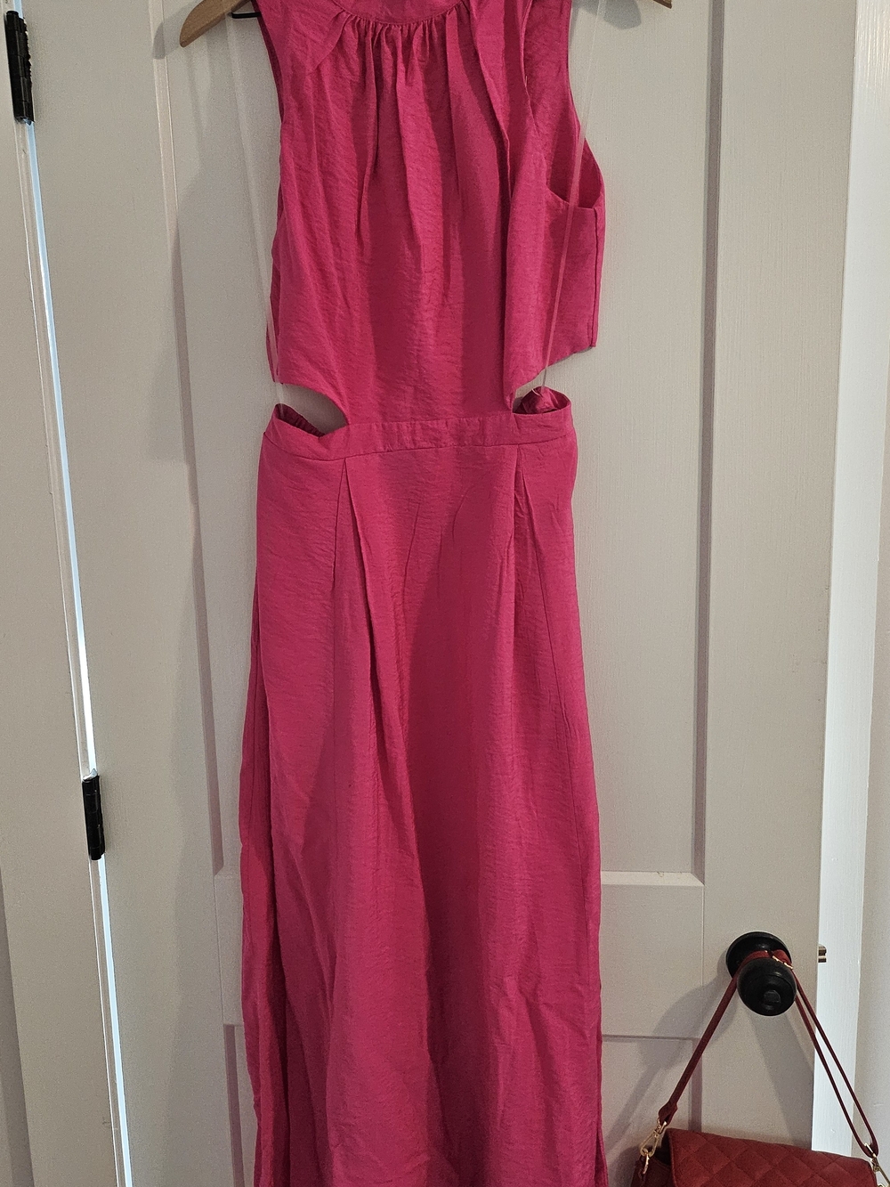 Women's Hot Pink Cutout Maxi Dress